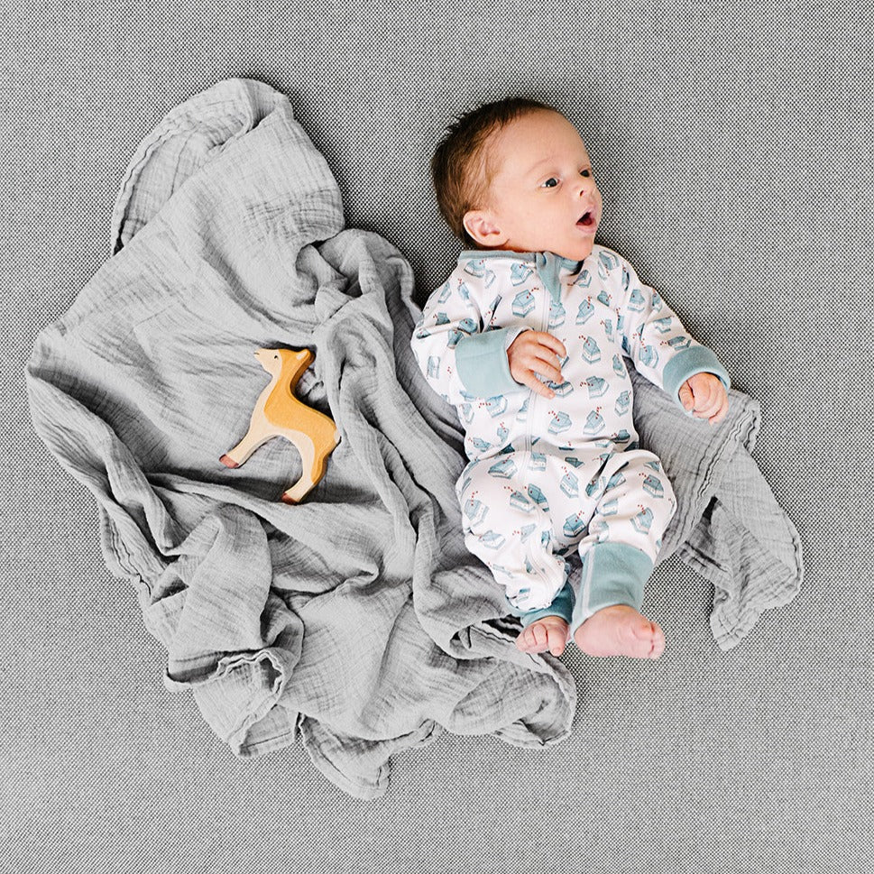 Milk Zip Romper - Sapling Organic Baby Clothes