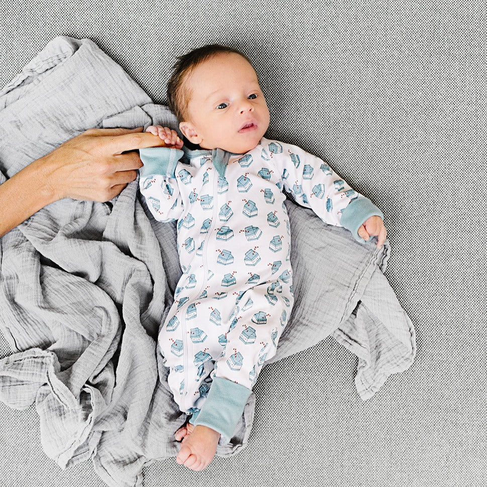Milk Zip Romper - Sapling Organic Baby Clothes