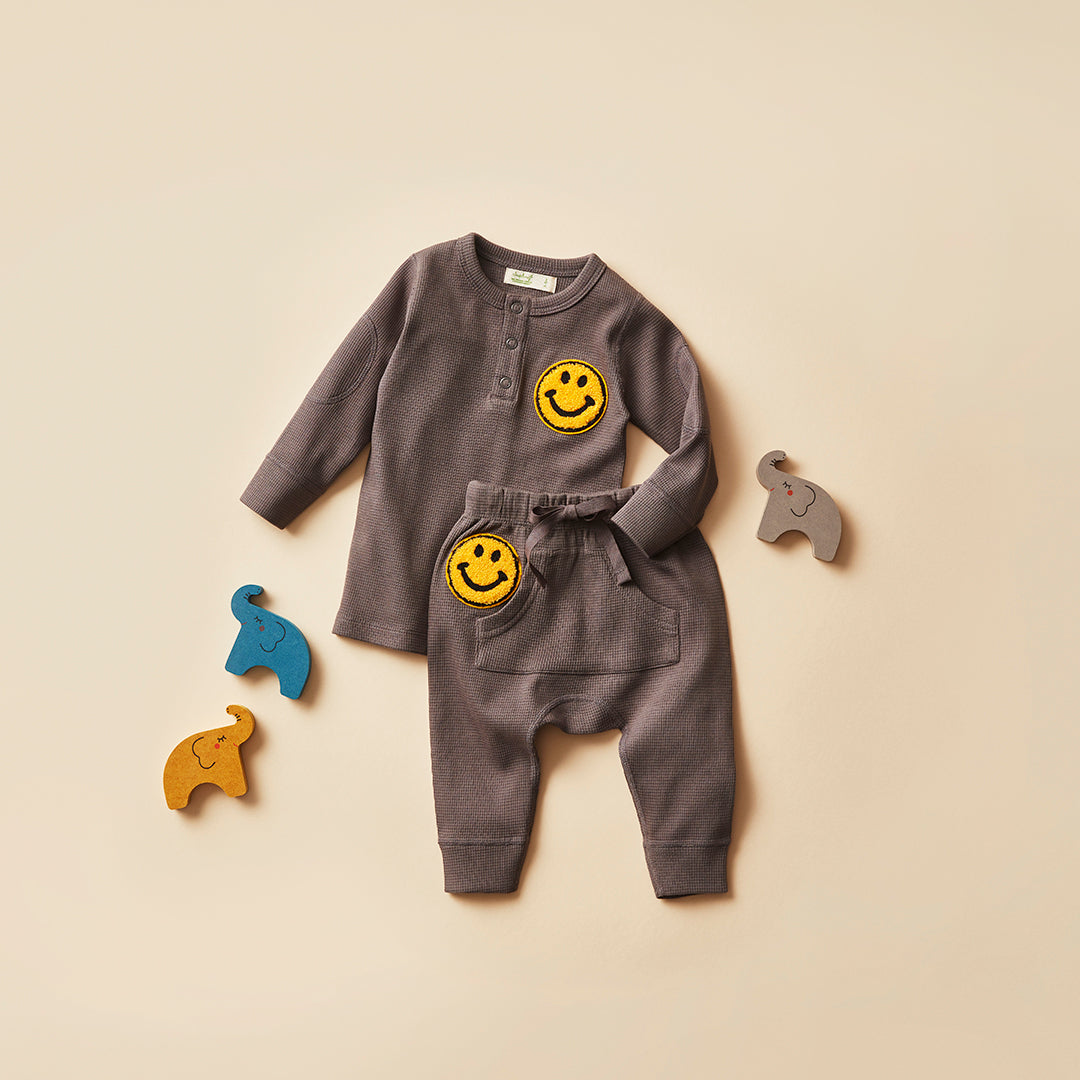 
                  
                    Be Happy Waffle Long Sleeve Tee
                  
                