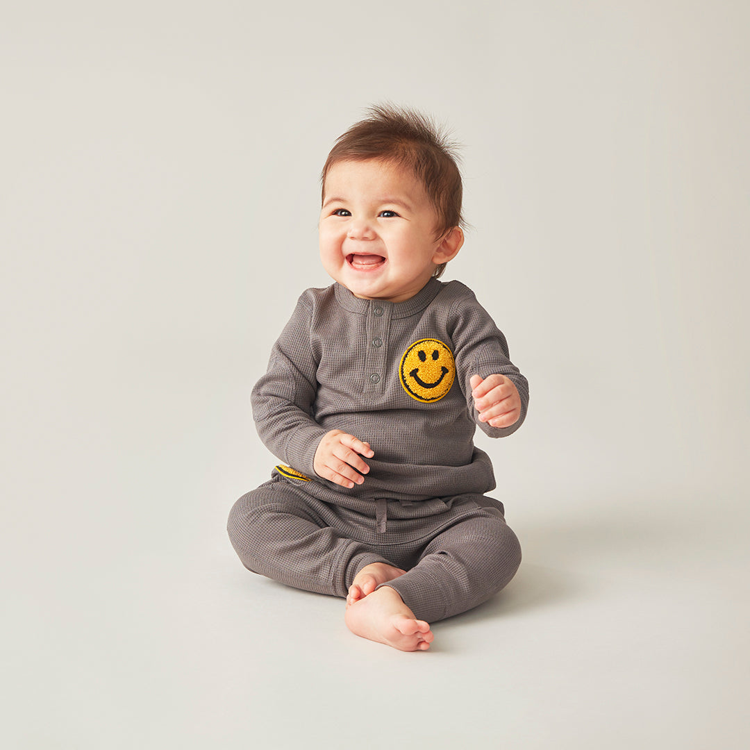 
                  
                    Be Happy Waffle Long Sleeve Tee
                  
                